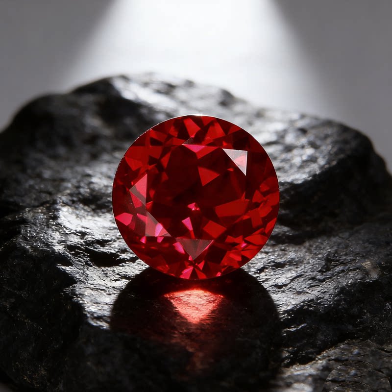 Precision cut ruby RUBY round loose stone pigeon blood ruby bare stone mineral powder fusion colored gemstone ring ring surface loose stone