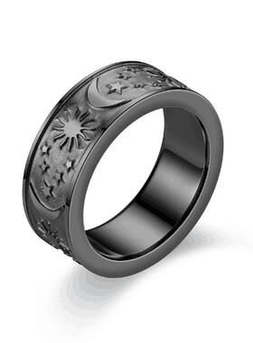 欧美跨境爆款时尚钛钢男士戒指Wish亚马逊流行手饰品义乌配饰