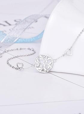 跨境热销欧美s925纯银生命树手链小清新秋冬时尚穿搭配饰饰品