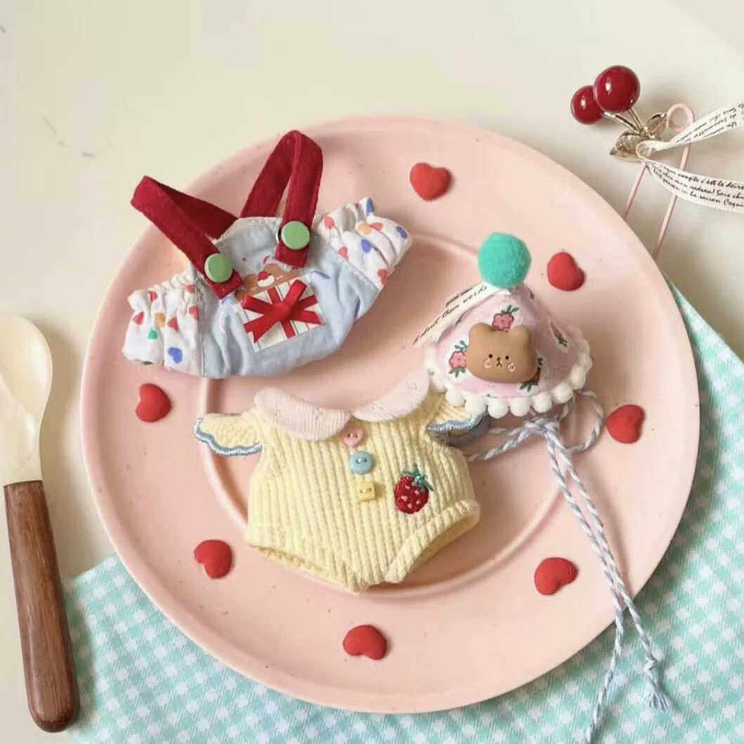 仔仔双马尾系列10cm棉花娃娃衣服可爱甜美10cm生日礼物服娃娃配件