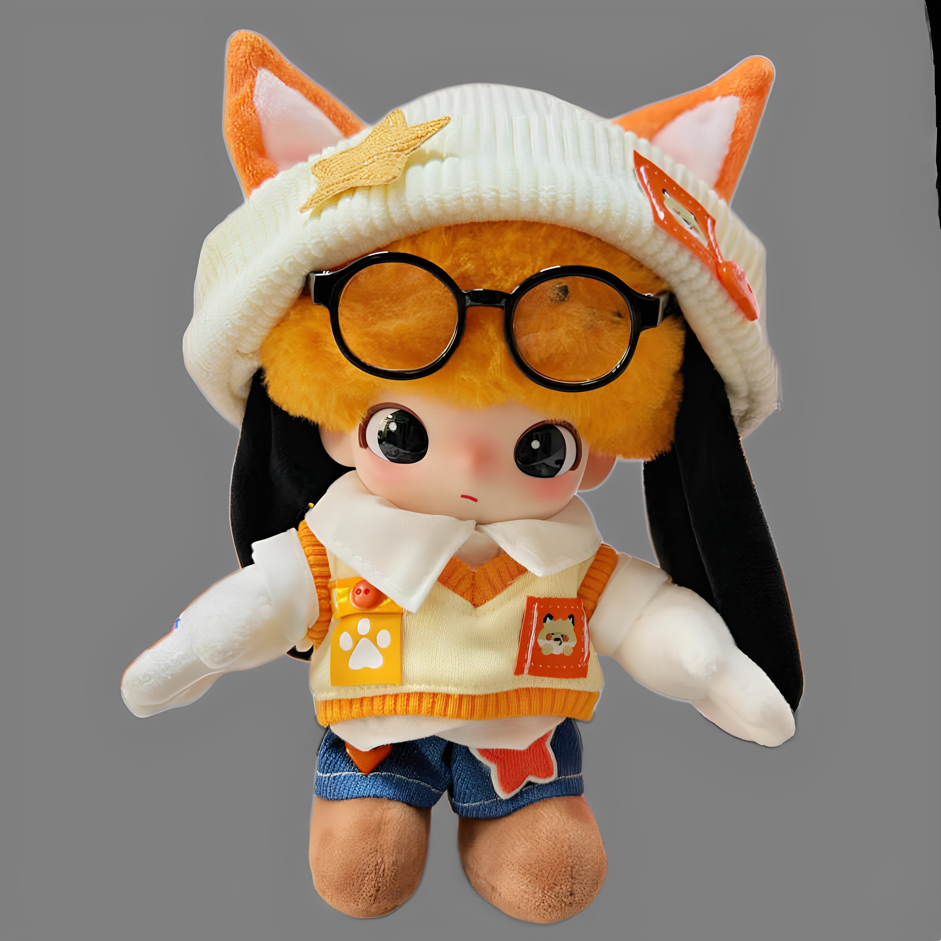 甜橙狐影 DIMOO玩偶高飞布鲁托搪胶公仔15cm衣服换装可爱娃衣套装 - 图1