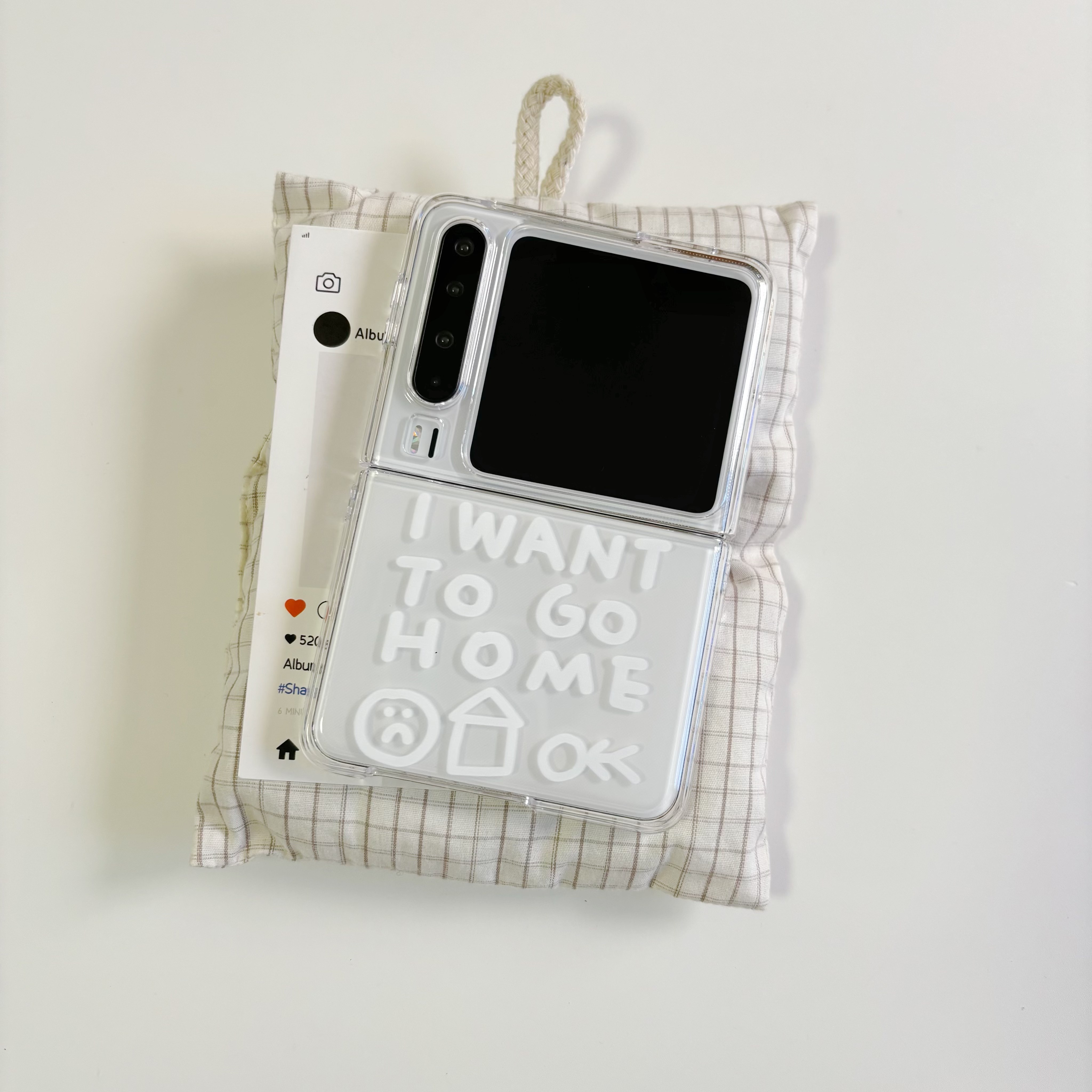 韩素希同款我想回家go home字母适用于华为purax手机壳小折叠适用于小米mixflip2透明保护套适用于三星zflip7,淘宝优惠券,粉丝福利购,淘宝优惠卷