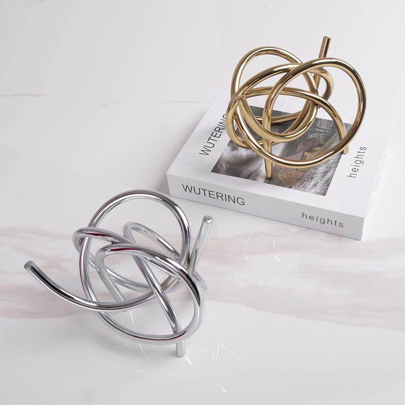 简约现代银色金色几何线团金属摆件样板房售楼处玄关电视柜装饰品,淘宝优惠券,粉丝福利购,淘宝优惠卷