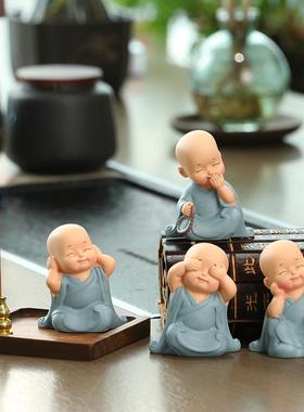 线香盘香底座香插香座仿古小和尚香托香架香盘香炉家用室内香薰炉