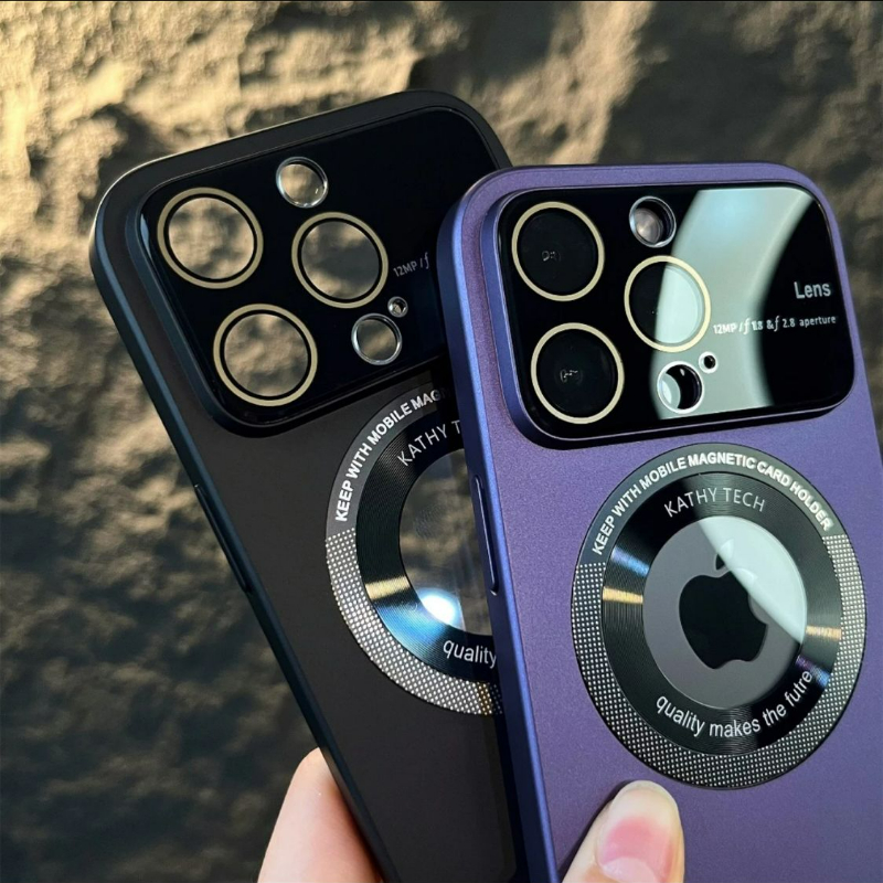 Magsafe磁吸无线充电大视窗漏标苹果15promax手机壳新款16适用iPhone14pro磨砂肤感13高级感超薄12全包镜头壳