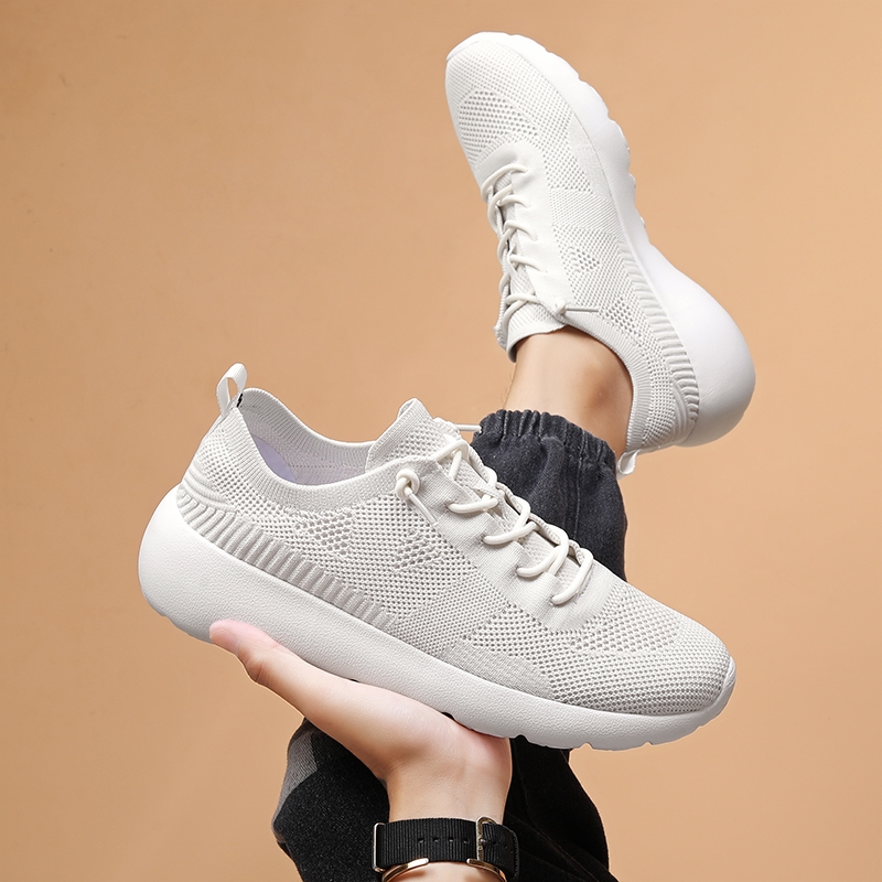 撤柜多运动走路鞋秋冬新款男女鞋一脚蹬懒人鞋子休闲飞织网面防滑 - 图2