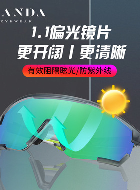 户外运动偏光防紫外线近视墨镜