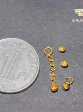 18k金南瓜隔珠通孔侧挂项链
