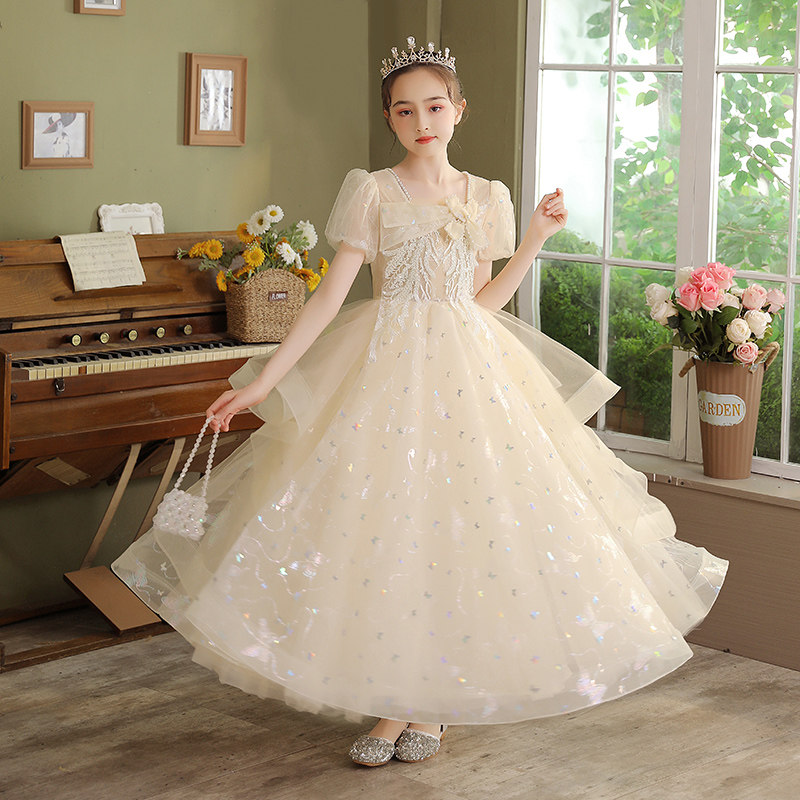 夏季儿童礼服公主裙高端女童钢琴演出服洋气小主持人生日花童婚纱,淘宝优惠券,粉丝福利购,淘宝优惠卷