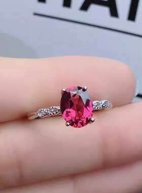 天然镁铝石榴石戒指女S925银时尚