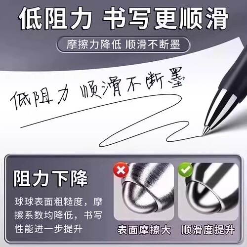 按动中性笔水笔黑色考试K35碳素学生用水性签字笔0.5mm笔芯按压式子弹头圆珠笔墨蓝黑红笔教师办公文具可批发-图2