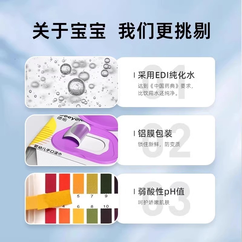 德佑婴儿湿巾新生宝宝手口屁专用湿纸巾80抽家庭实惠装大包,淘宝优惠券,粉丝福利购,淘宝优惠卷