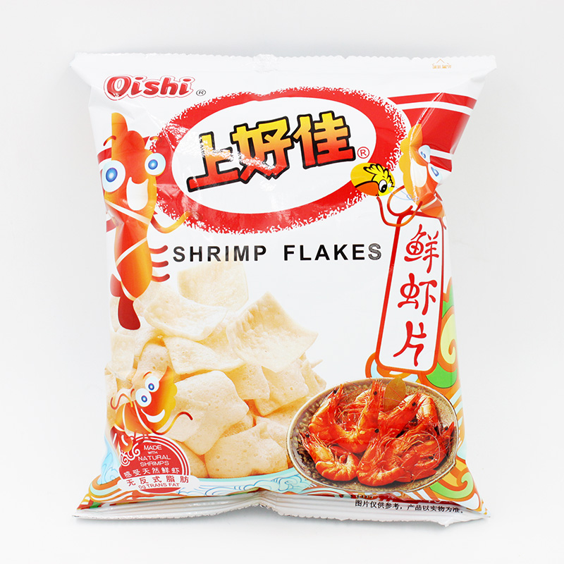 上好佳鲜虾片40g*10大包装膨化食品怀旧休闲零食小吃礼包整箱批发