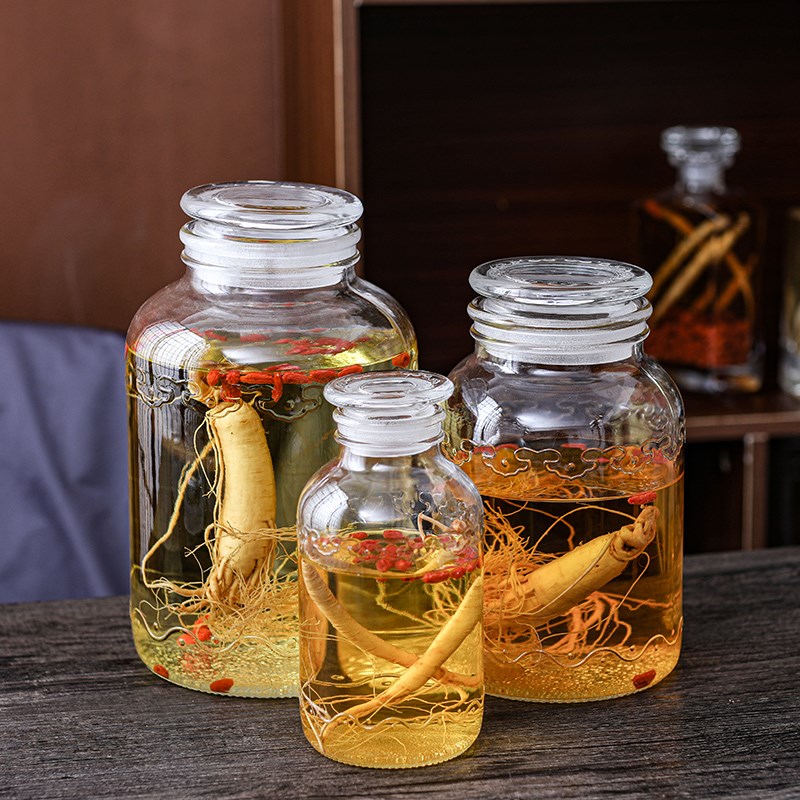 Frosted mouth wine glass f glass bottle household sealed wine tank wine jar special 10 catties 20 catties 60 wine bottle