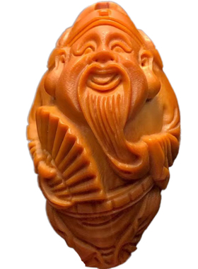 橄榄核单籽核雕财神吊坠手工雕刻财神爷挂件把Y件手串配饰