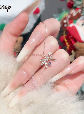 迪士尼心动蝴蝶结S925银项链