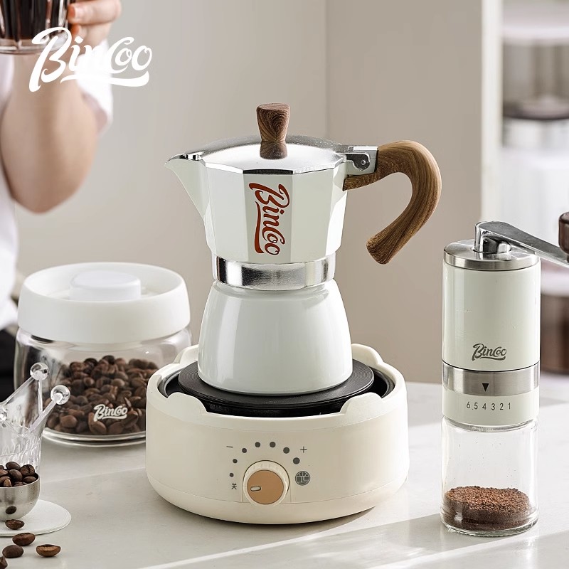 Bincoo摩卡壶煮咖啡壶家用小型电陶炉套装意式手冲咖啡壶器具礼盒 - 图0
