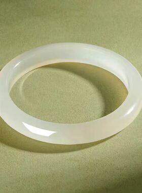 天然玉髓女款冰透玉镯子白月光荔枝冻冰种玉手镯马料古法玉石镯子