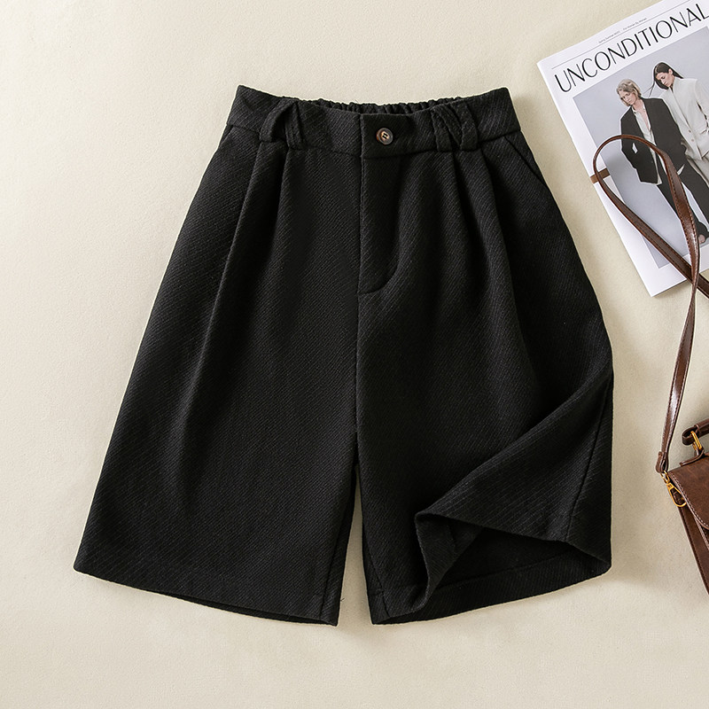 大码女装韩版毛呢休闲五分裤秋冬季胖妹妹胯大显瘦A字阔腿短裤潮,淘宝优惠券,粉丝福利购,淘宝优惠卷