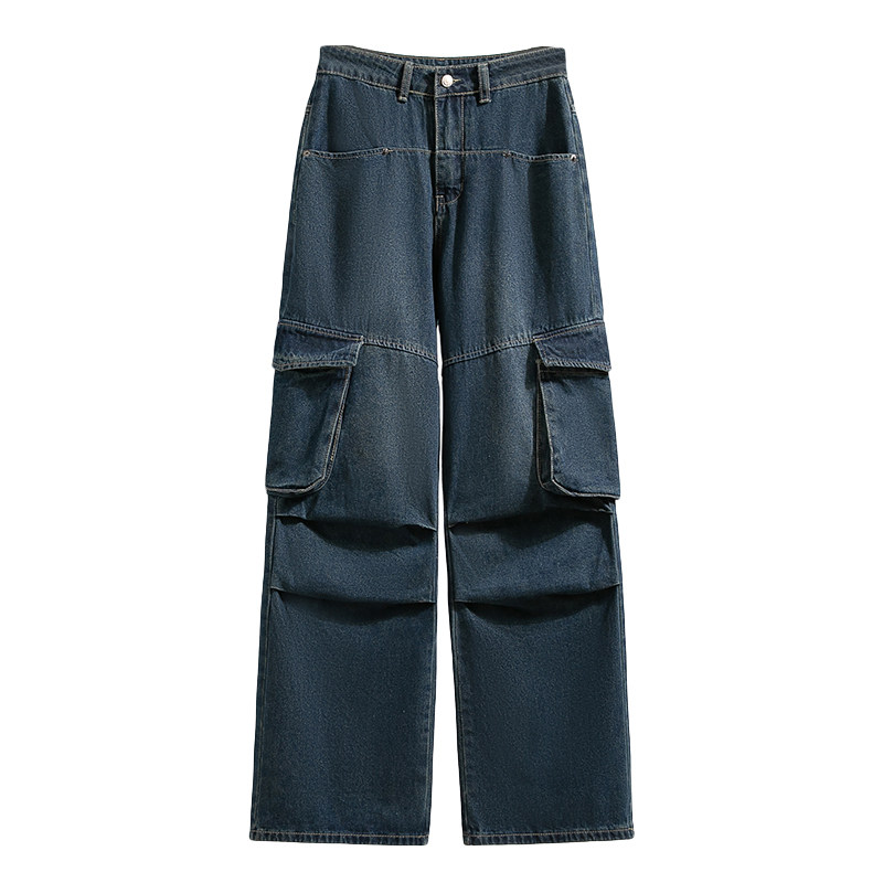 加大码美式多口袋水洗休闲工装裤2026春季新款高腰宽松显瘦直筒裤,淘宝优惠券,粉丝福利购,淘宝优惠卷