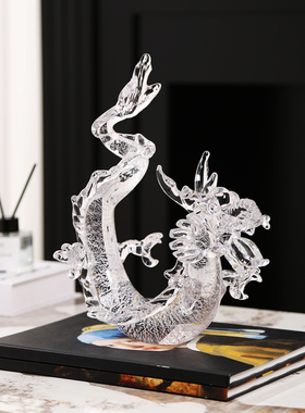 艺术龙艺术玻璃摆件龙腾四海