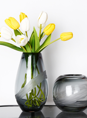 现代大厅花瓶琉璃轻奢