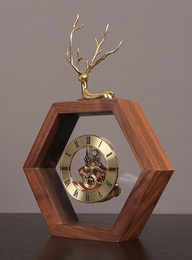 创意新中式风座钟玄关卧室摆件