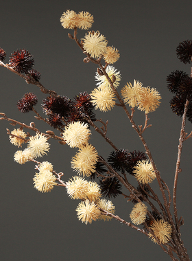 板栗果仿真花果实假花复古客厅