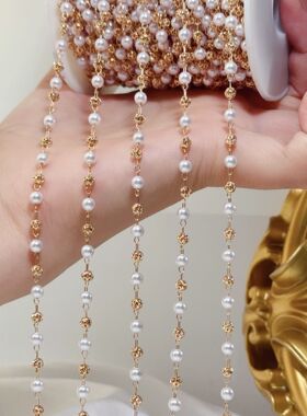 DIY服饰饰品配件 纯铜加厚电镀保色黑白水晶+水钻链子鞋服装辅料