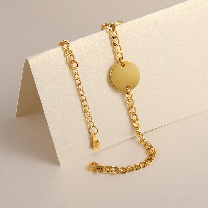 金包银黄金女简约冷淡风999手链 mybestlove手链