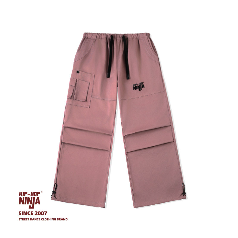 HIPHOP NINJA美式复古伞兵裤街舞爵士舞嘻哈宽松显瘦工装裤女潮牌 - 图3