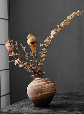 陶瓷花瓶摆件复古花器创意家居工艺品简约风民宿小花瓶