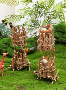 幼儿园户外户外摆件花觅木质