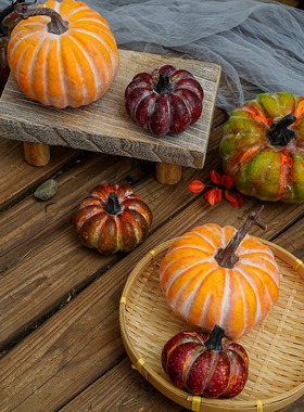 仿真南瓜模型泡沫丰收节道具万圣节蔬菜幼儿园玩具橱窗样品间展示