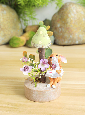 微景观室内小摆件石头房间自然