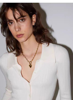 缀星出口尾余少量正品折扣os/otherstories镀真金桃心项链