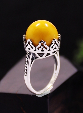 纯银戒指空托单面镶嵌S925复古