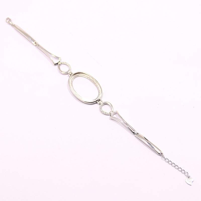 s925纯银空托欧款女士diy蜜蜡手镯 祈禧珠宝手链