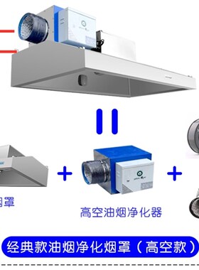 不锈钢烟罩商用油烟净化器一体机土灶饭店炸鸡低空排放环保油烟机