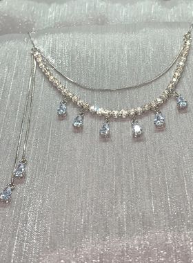 pp饰品小众设计双层流苏锁骨链