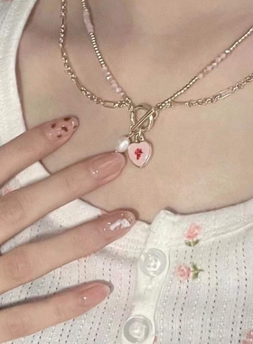 破壳法式少女复古项链