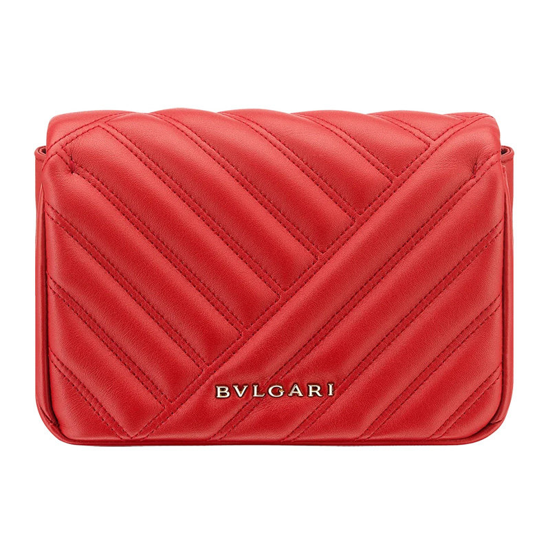 bvlgari小牛皮红色蛇头扣单肩包 丰尚海外女士包袋