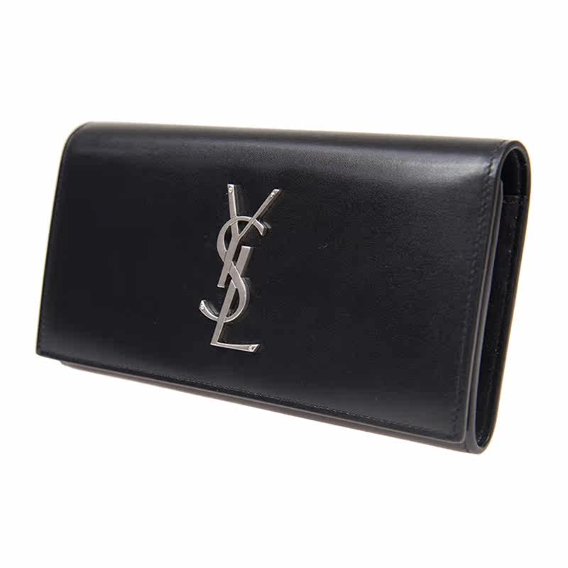 圣罗兰女士长款经典黑色百搭钱包 丰尚海外女士包袋