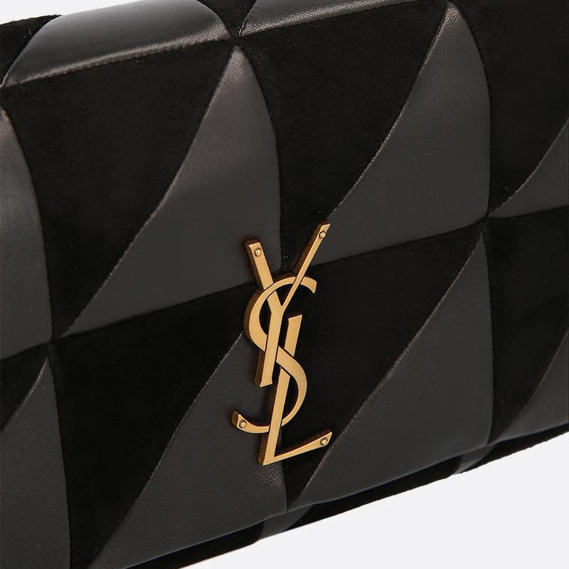 圣罗兰女士小牛皮拼接链条手提包 丰尚海外女士包袋