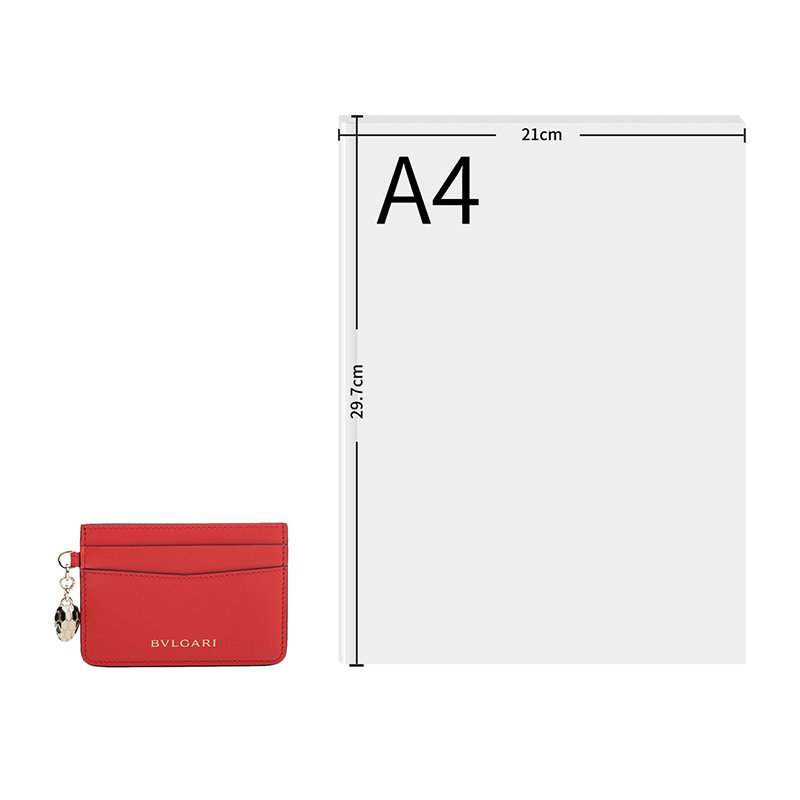 bvlgari红色短款小牛皮女士卡包 丰尚海外女士包袋