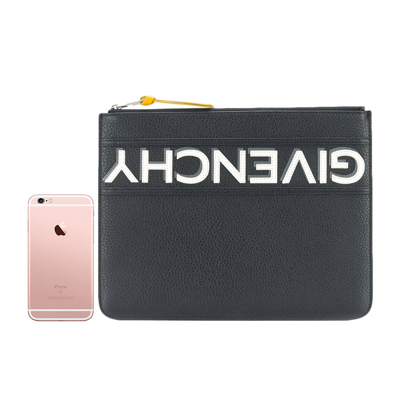 givenchy男士黑色小牛皮手拿包 丰尚海外男士包袋