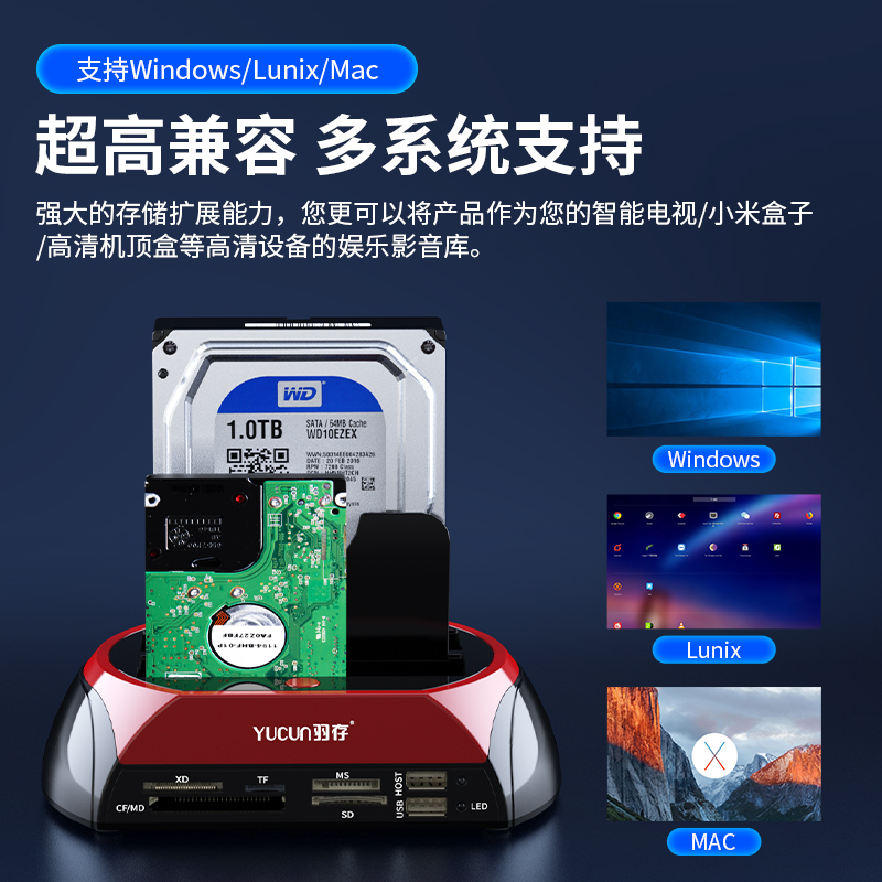 USB3.0移动硬盘底座盒sata3.5串口台式电脑机械ide2.5并口读取器 - 图1