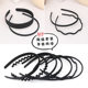 Hairband for face wash, black simple style