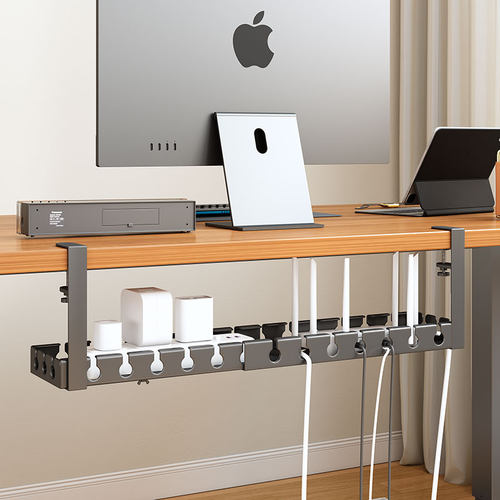 桌下理线收纳置物架路由器盒数据线插排固定器充电器电线收纳神器 - 图0