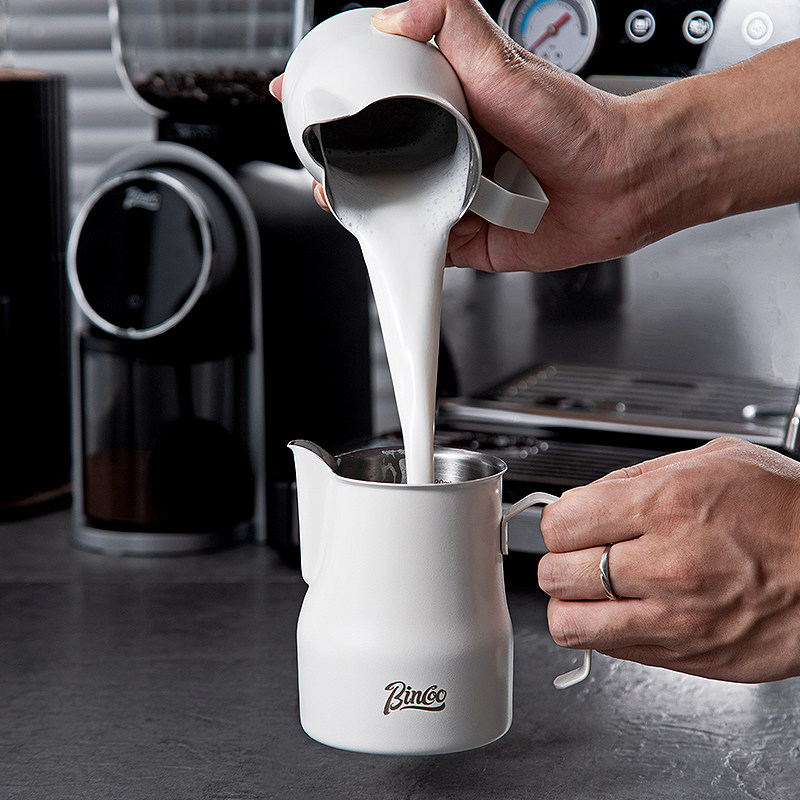 Bincoo意式咖啡打奶缸304不锈钢专业大肚打奶杯450ml拉花缸奶泡杯,淘宝优惠券,粉丝福利购,淘宝优惠卷